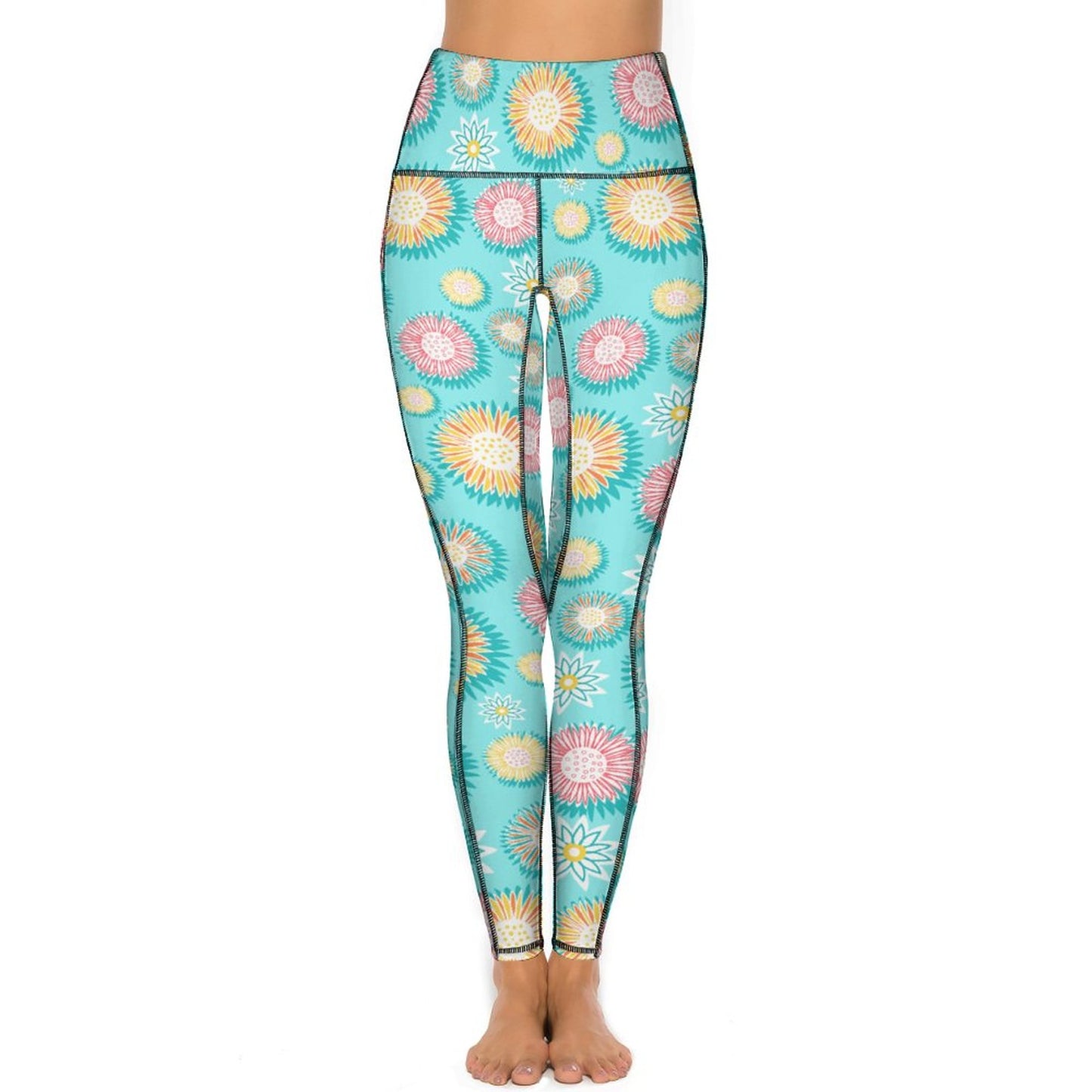 Custom Print Patterned Yoga Pants with 2 Pockets Fun pattern