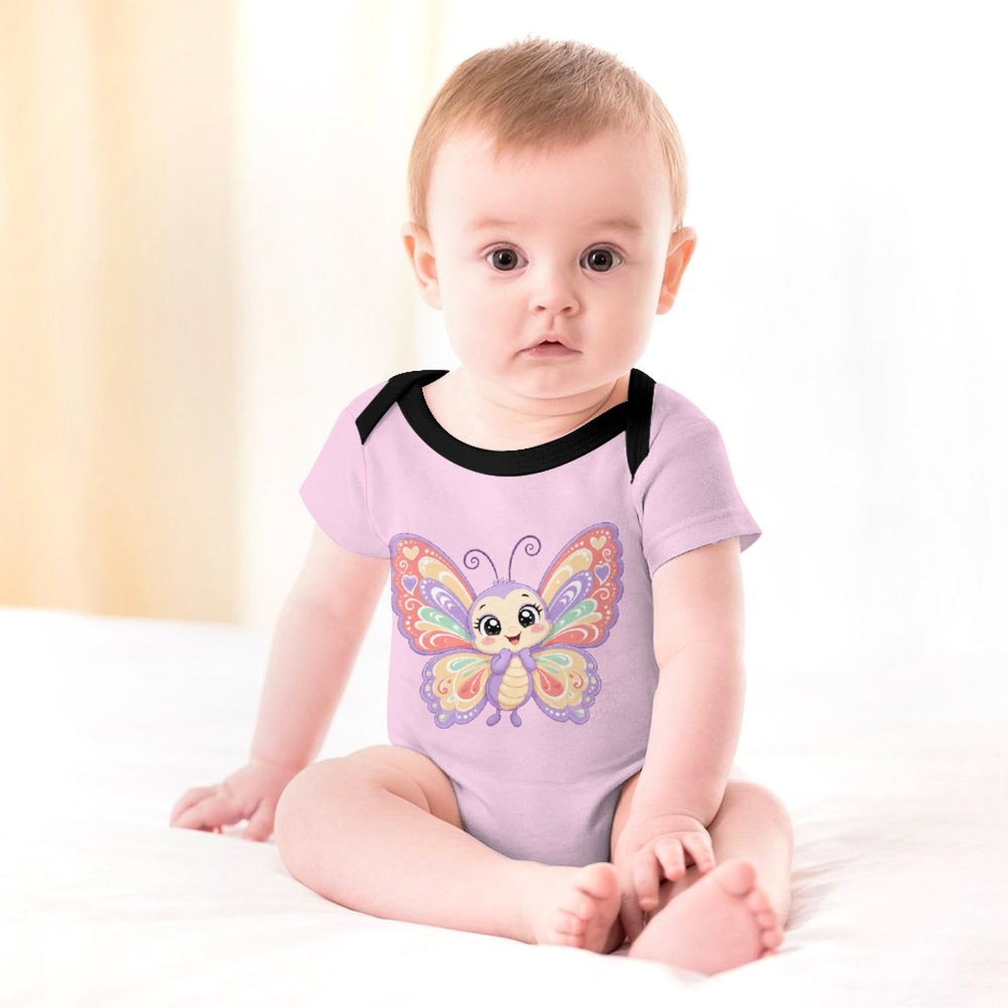 Faux Cotton Short Sleeve Baby Romper