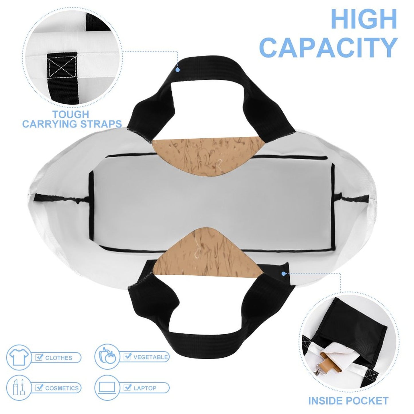 Large One Shoulder Shopping Bag