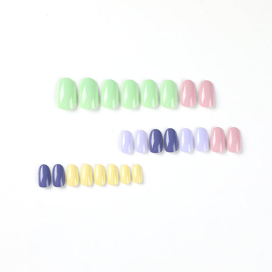Press on nails finished product wholesale five-color solid color fresh ins wind Press on nails and nail finished – Image 2