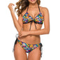 Halter Tie Front Bikini Set