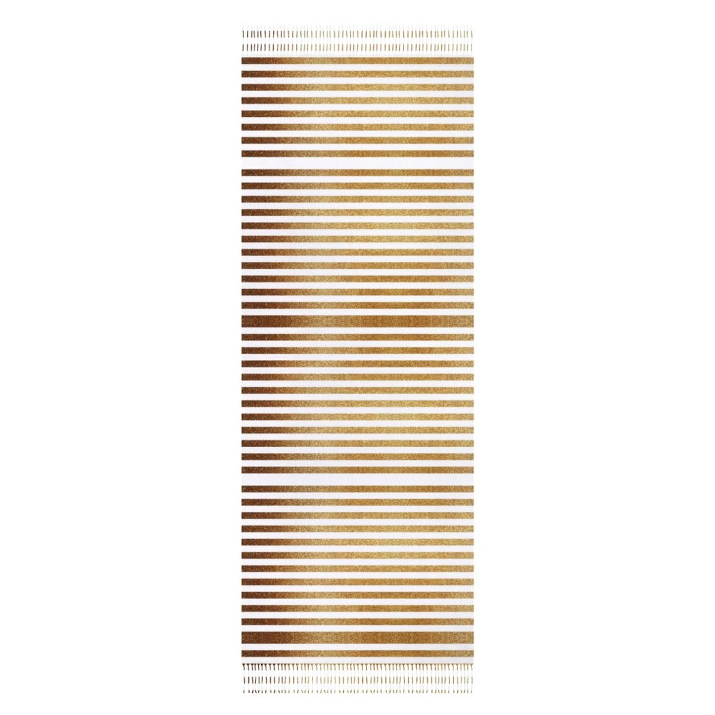 Cashmere-like Tassel Scarf Gold Stripes