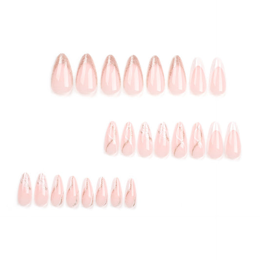 365nails: "Blush Marble Almond" – Glitter Swirl & Marble Press-on Nails – Image 2