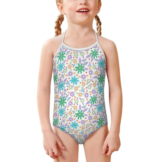 Strap Swimsuit for Girls Flowers