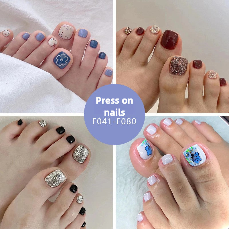 Pure desire French diamond flash ins wind sweet and cool hot girl press-on nails and Press-on toenails special fake nail