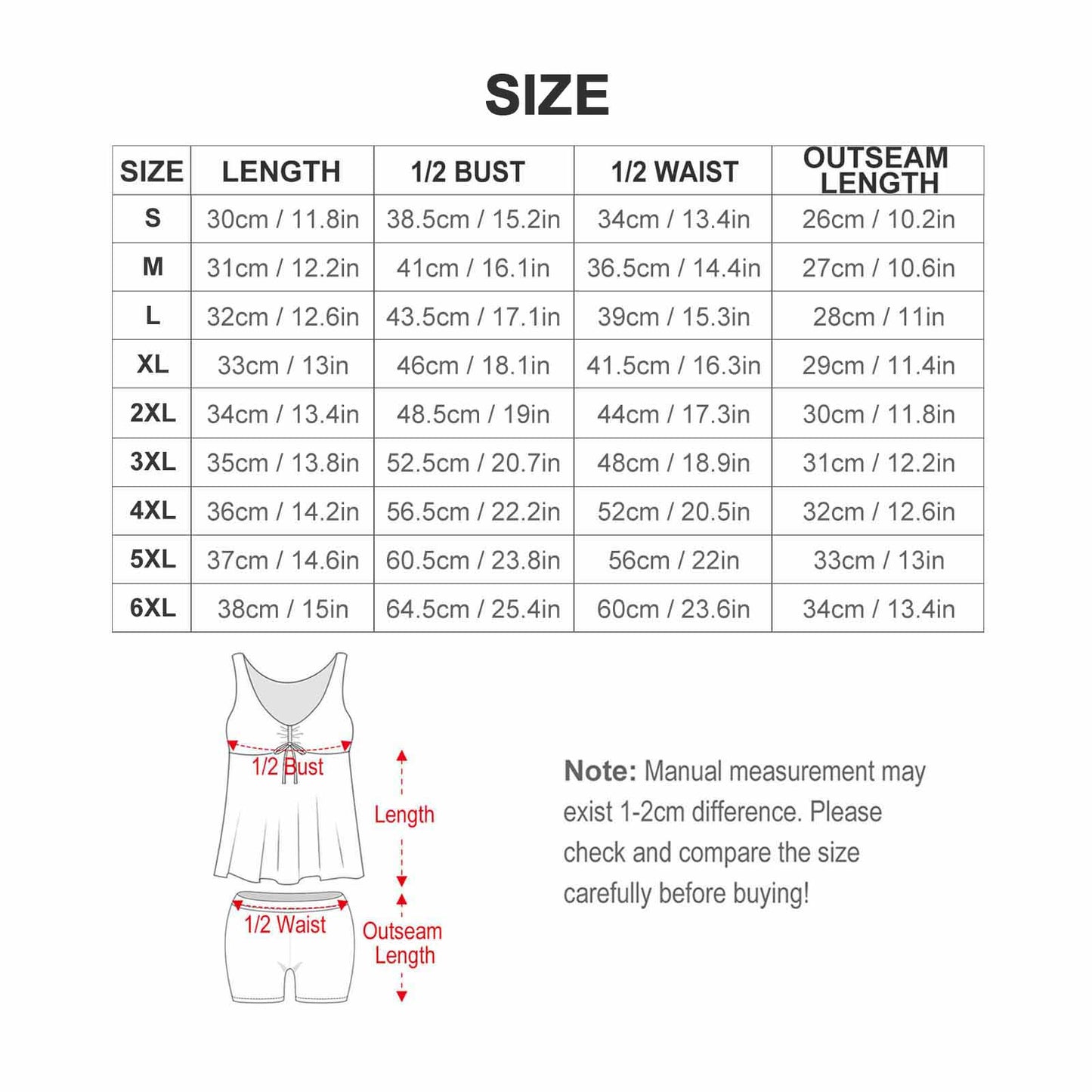 2-Piece Women's Tankini Swimsuit QZ6065
