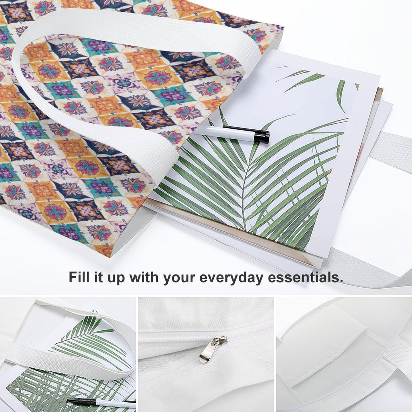 Canvas Material Tote Bags with Interior Pocket (Dual-sided Printing)