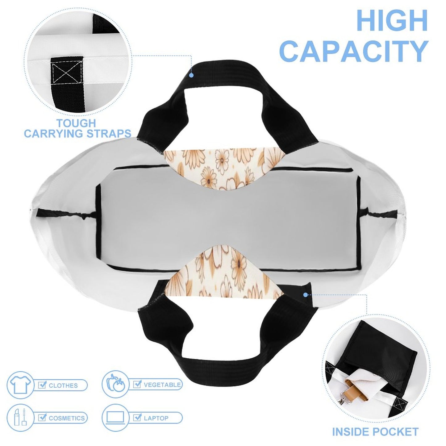 Large One Shoulder Shopping Bag