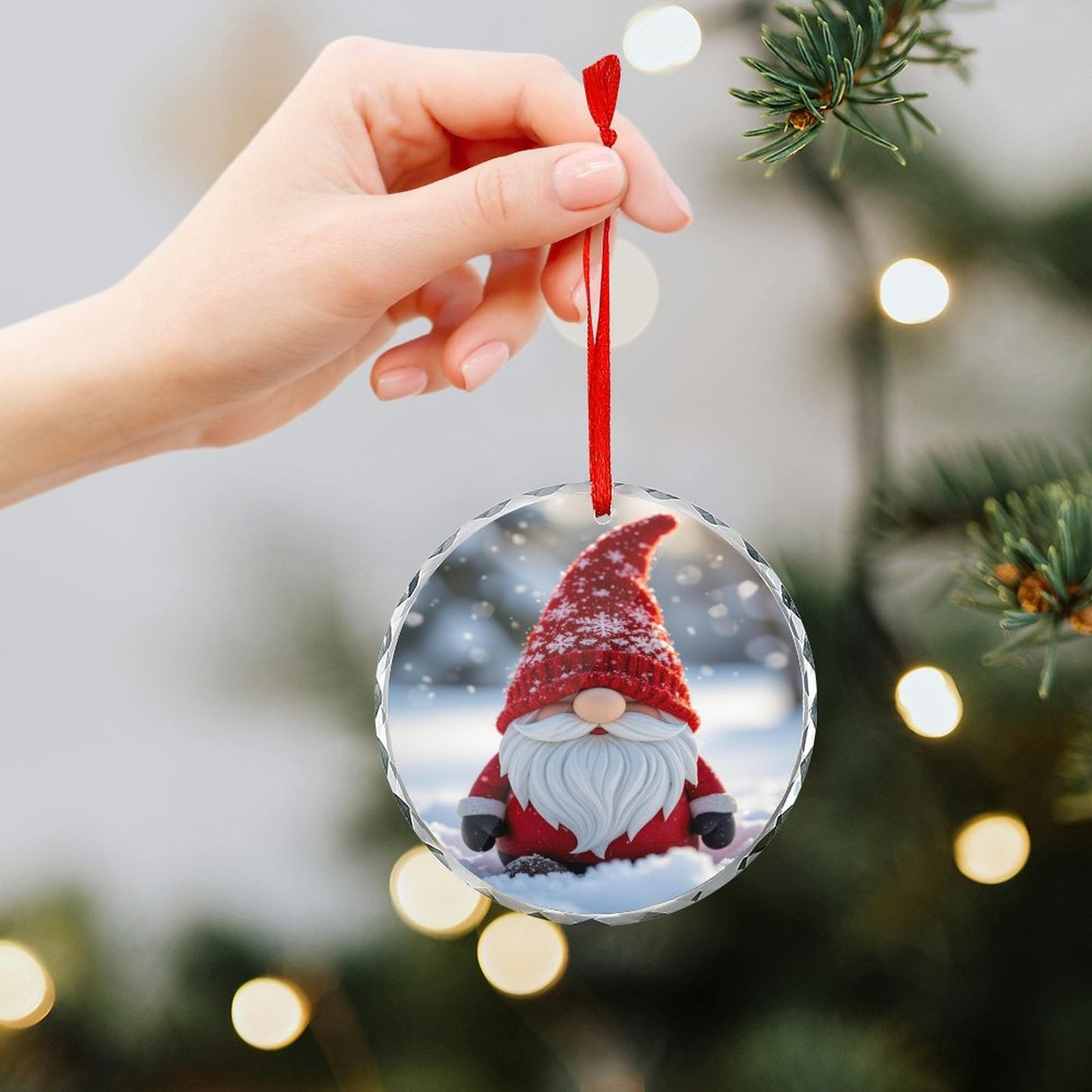 Glass Circular Ornament Pendant