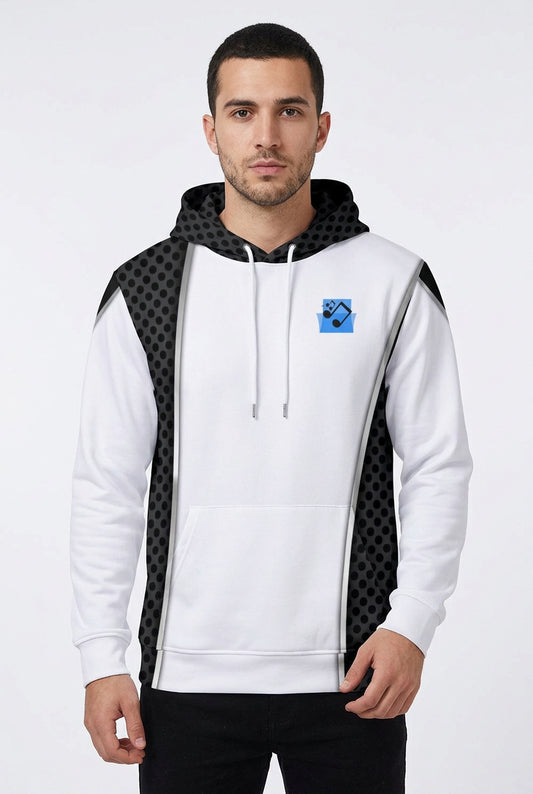 Men's Cool Hoodie with Double-layer Cap Black and  White