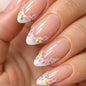 365nails: "Pastel Floral French Stiletto" – Delicate Press-on Nails