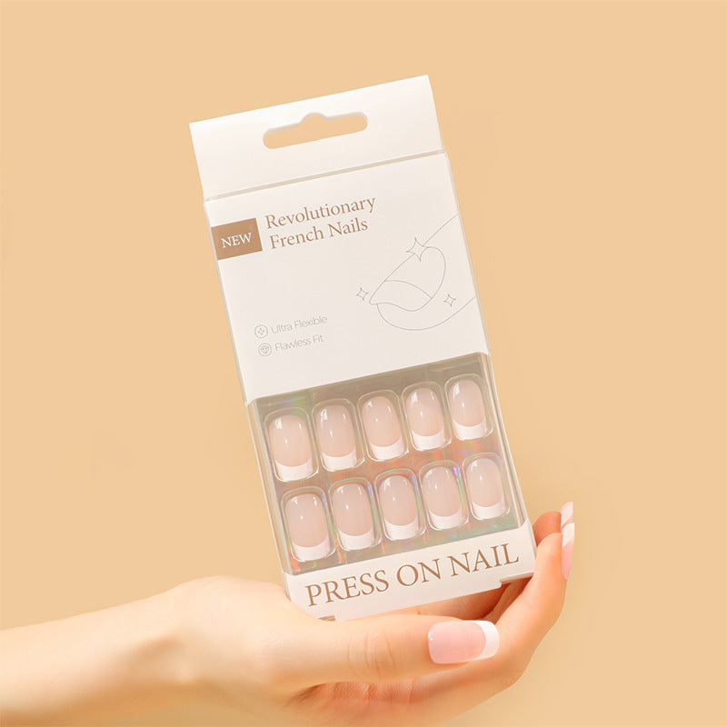 30 Boxed Classic French Wearing Nail Premium Narrow Nail Nail Pads Cross-border Hot Sale Removable Nail Patches – Image 6