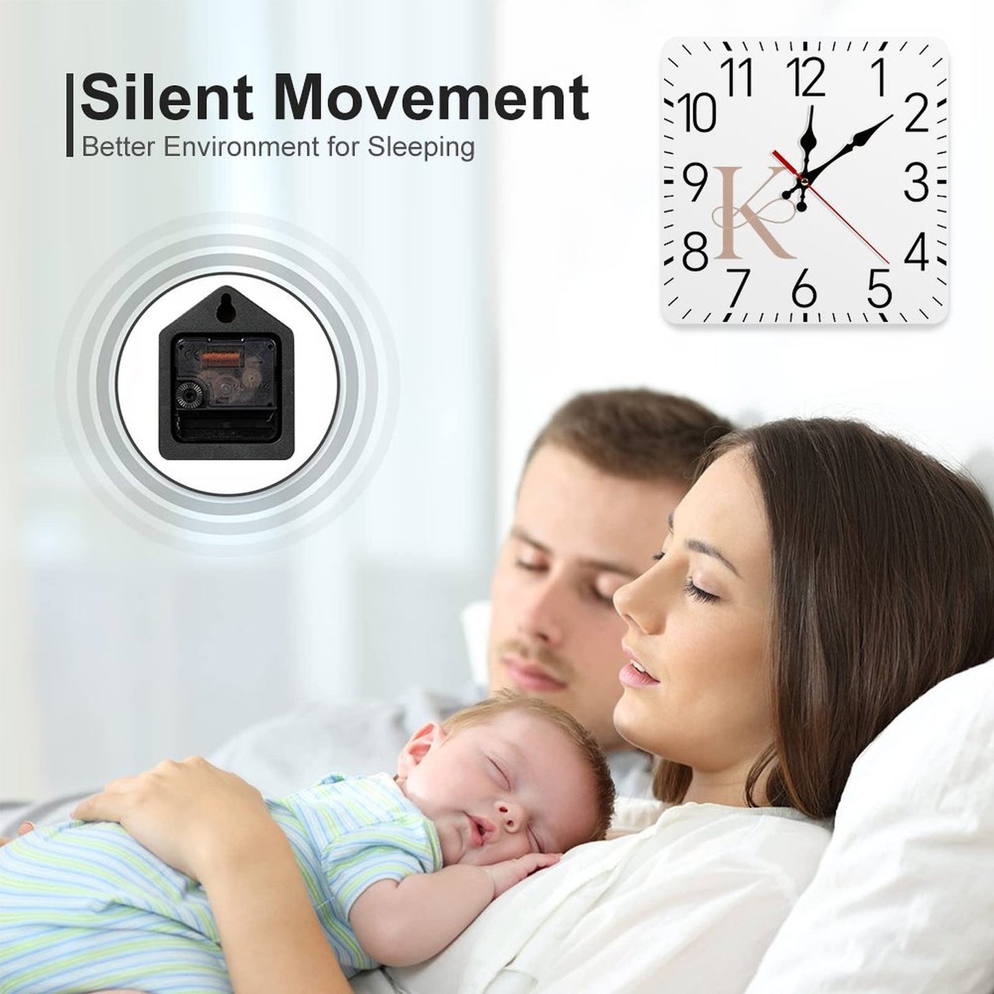 Square Wall Clock-9.8"x9.8"/25x25cm