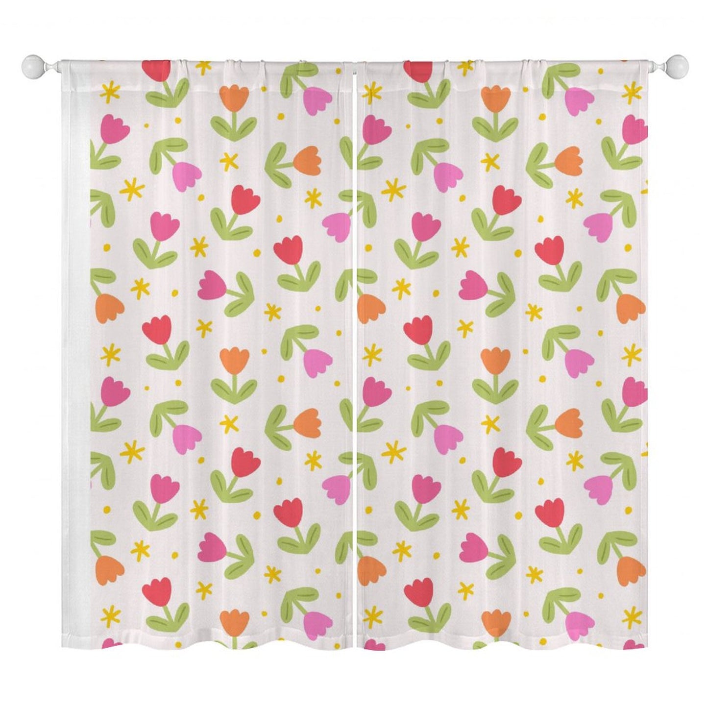 Sheer Curtain Tulips