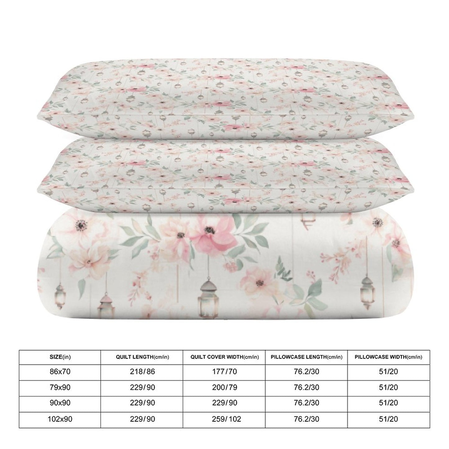 3-Piece Bedding Set-90"x90"/ 229x229cm (Dual-sided Printing)