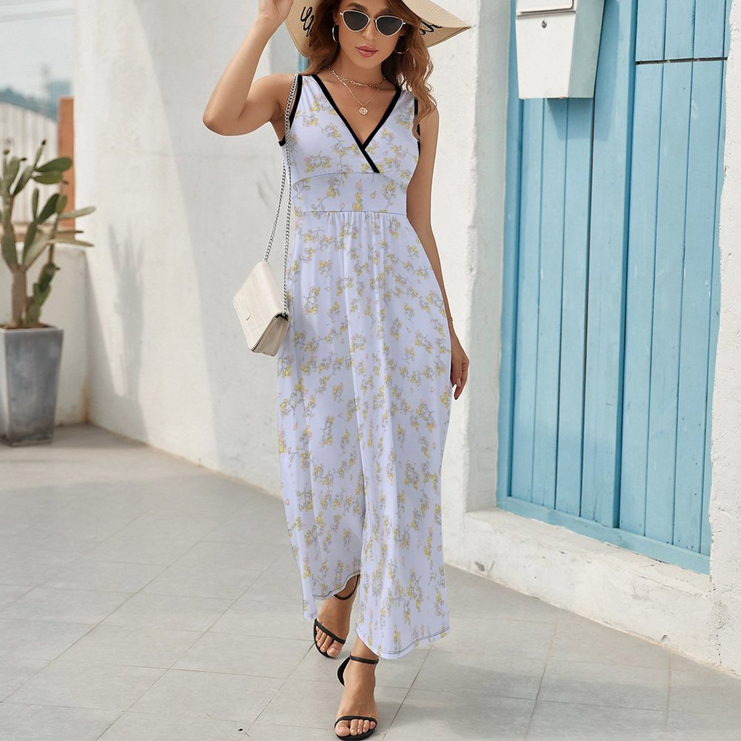 V Neck Sleeveless Dress