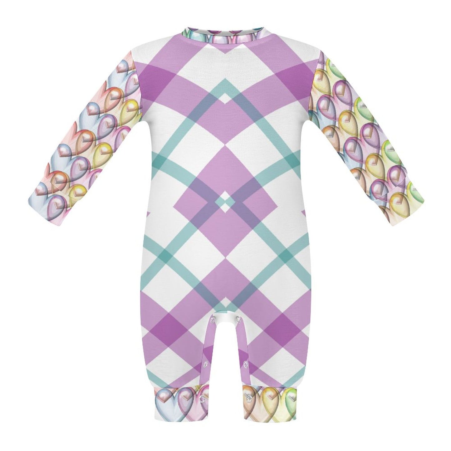 Baby Romper Purple White