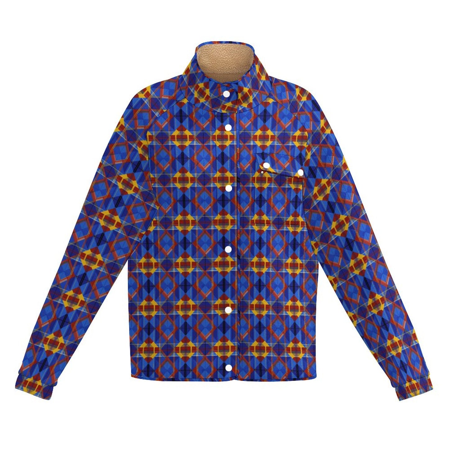 Stand-up Collar Fleece Casual Jacket