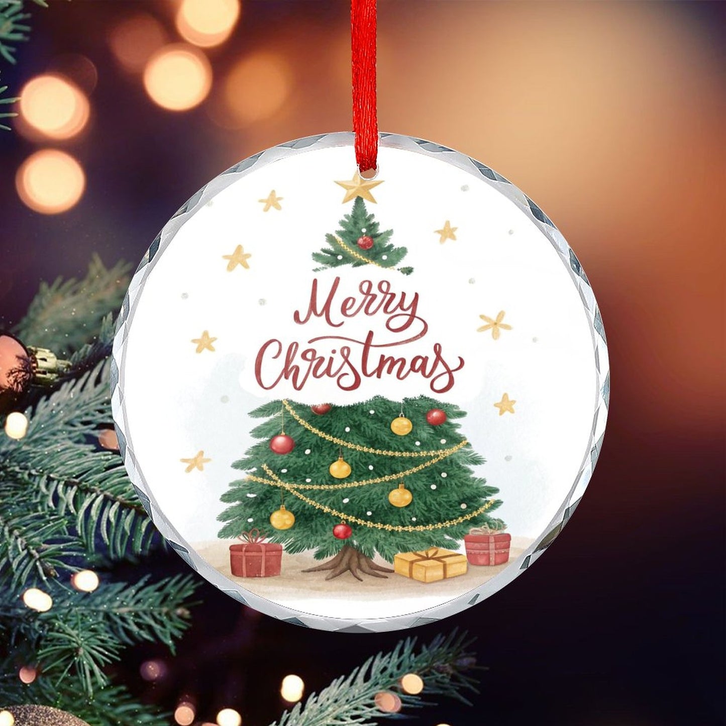 Glass Circular Ornament Pendant