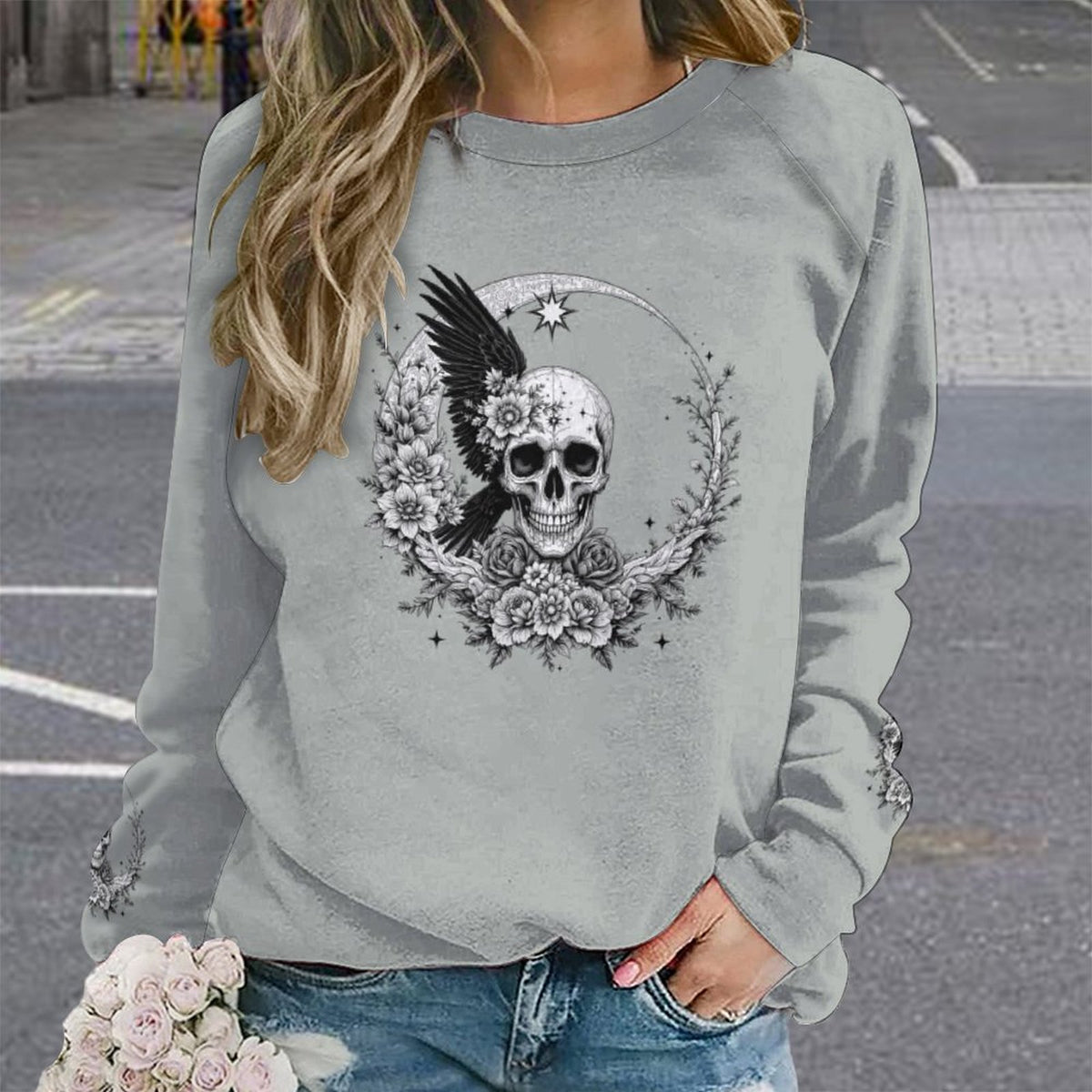 Skull Sweatshirt Designs Raglan Style