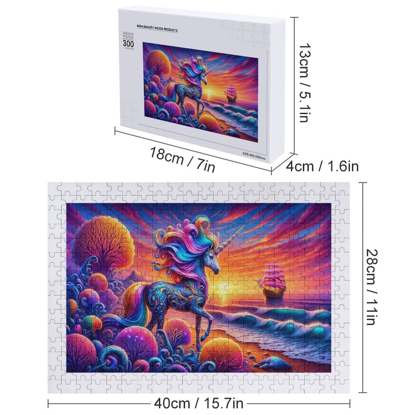 Wooden Picture Puzzle - Unicorn