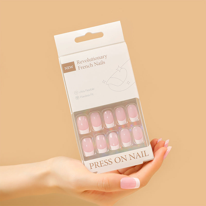 30 Boxed Classic French Wearing Nail Premium Narrow Nail Nail Pads Cross-border Hot Sale Removable Nail Patches – Image 8