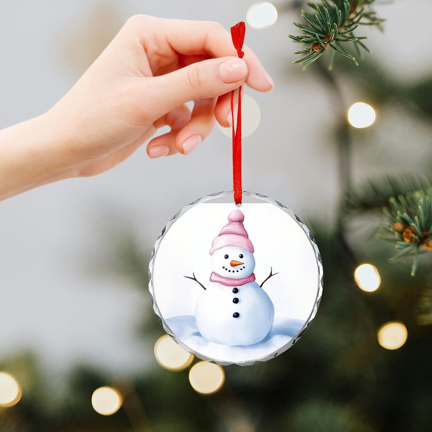 Glass Circular Ornament Pendant