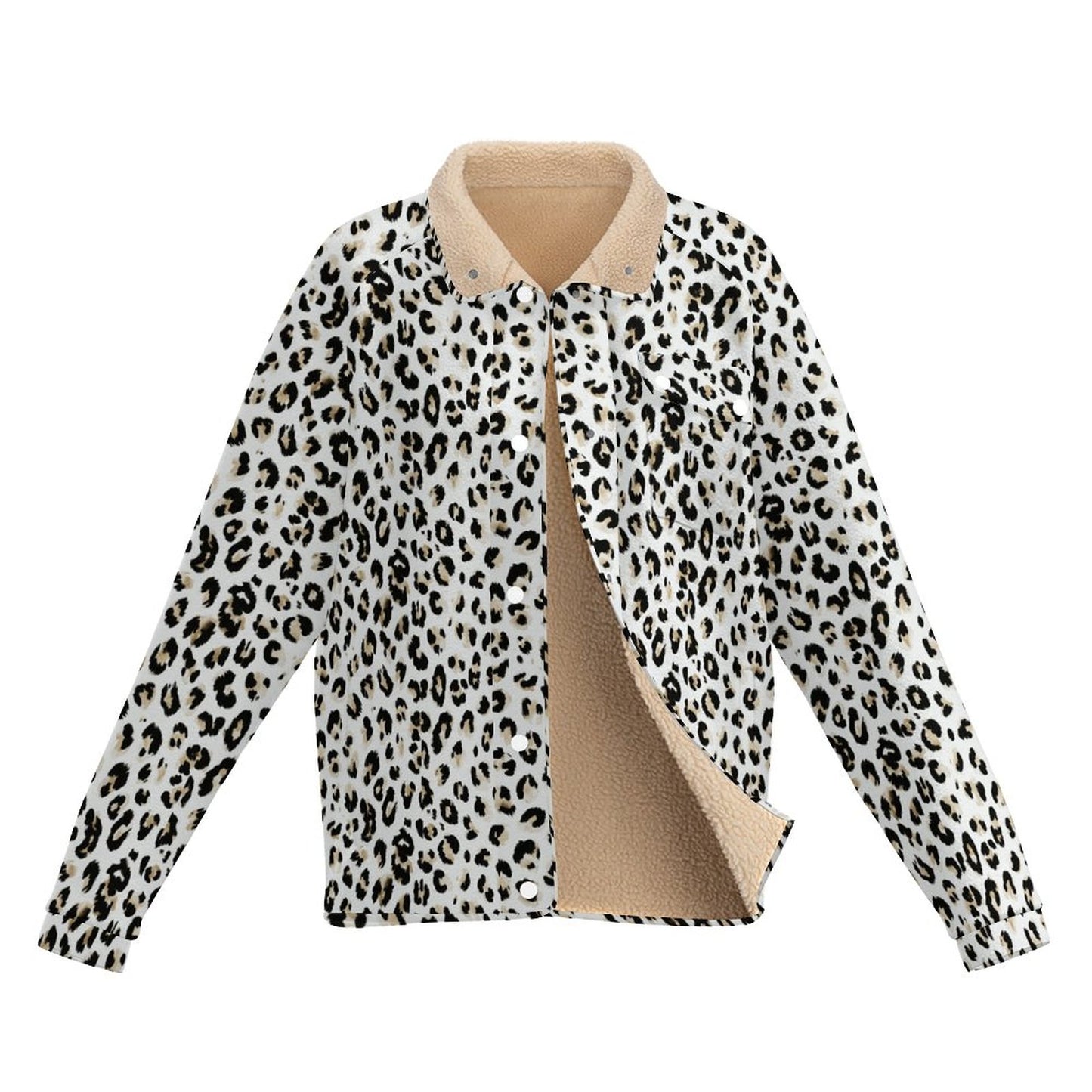 Stand-up Collar Fleece Casual Jacket