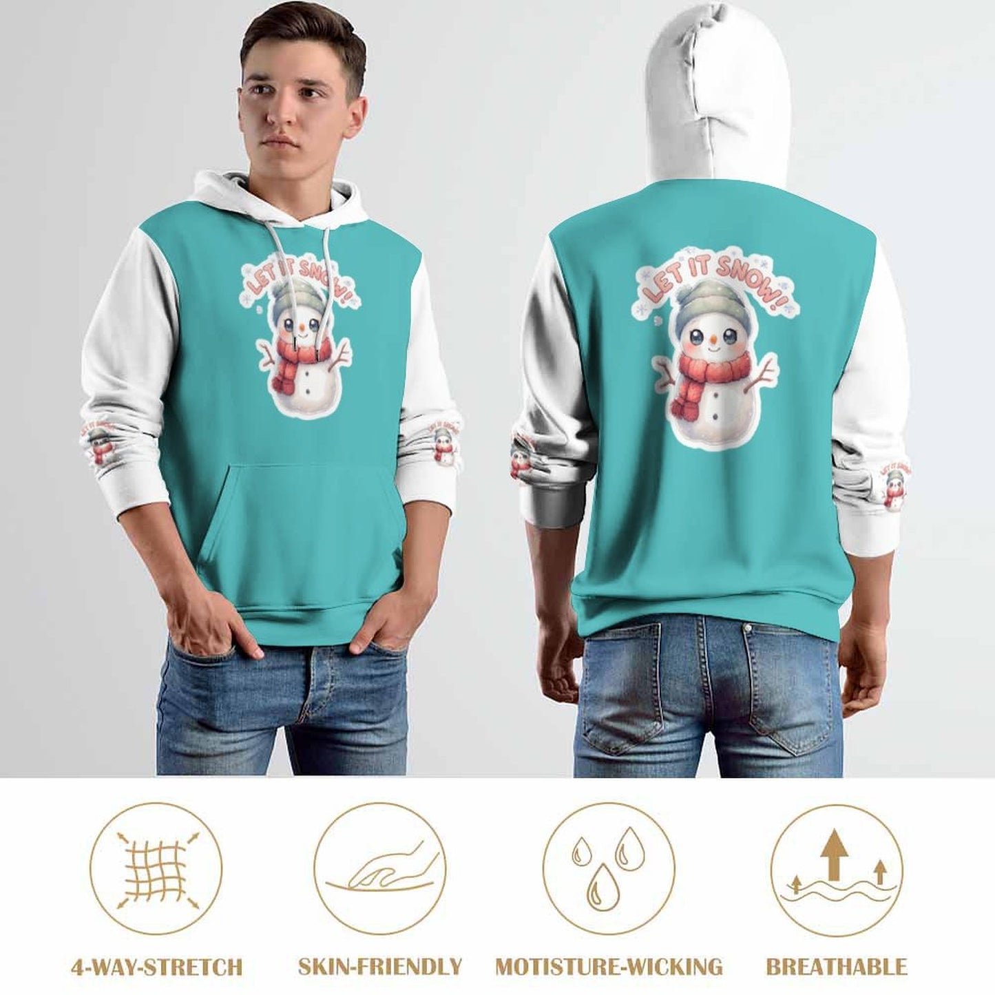 Let it Snow  Hoodie with Double-layer Cap