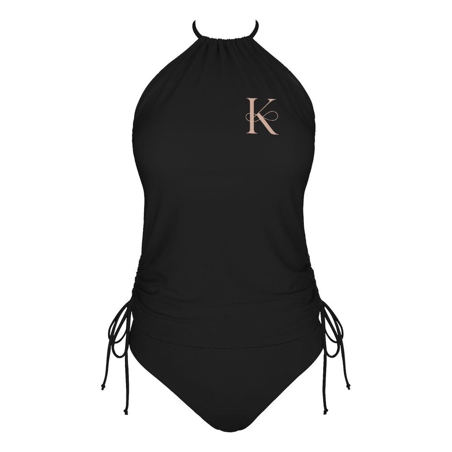 DTF Halter High Neck 2-Piece Swimsuit Set for Women