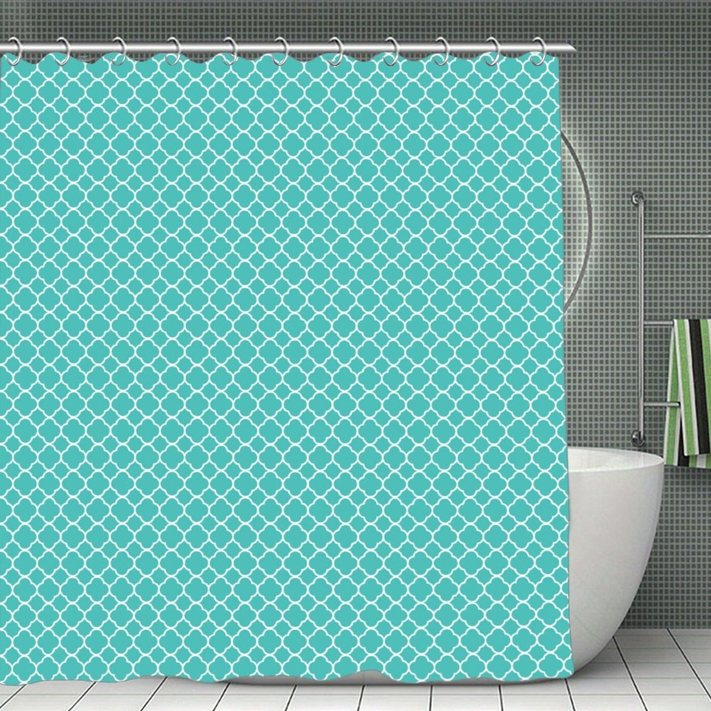 Waterproof Shower Curtain Teal