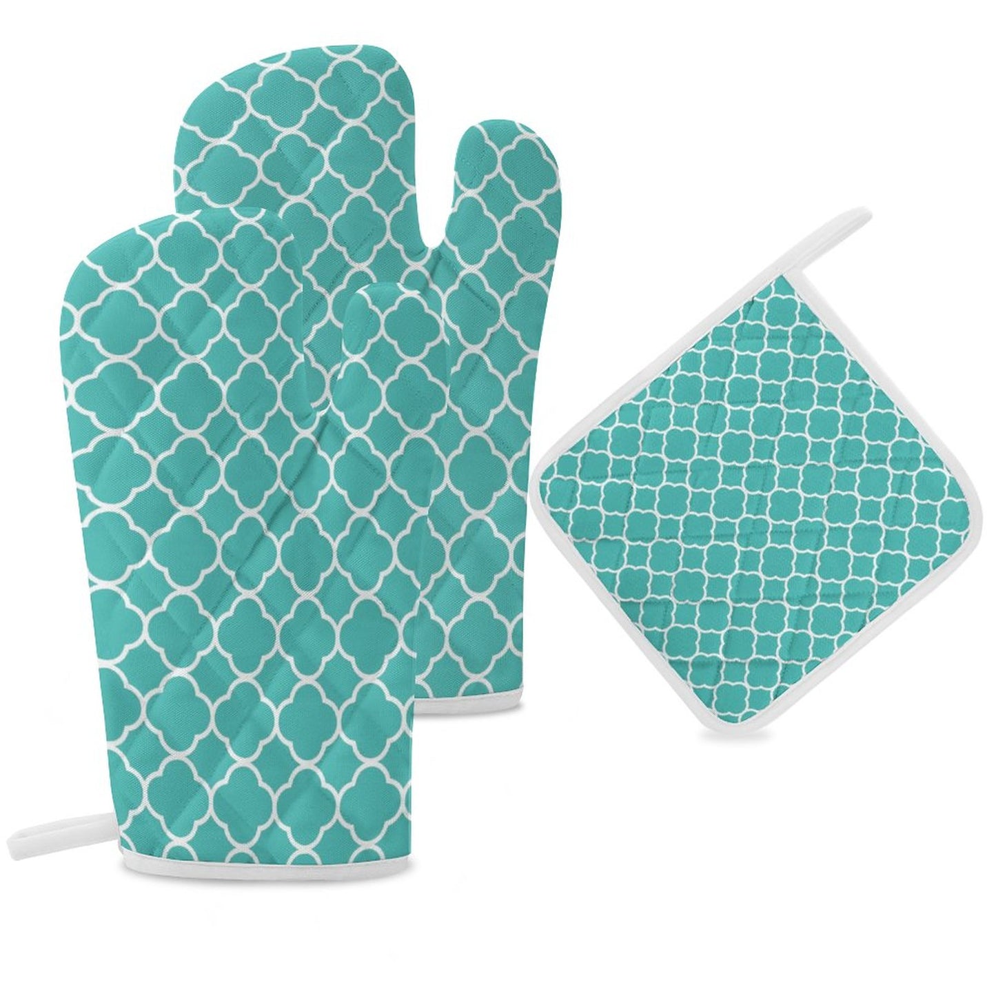 Oven Mitts & Pot Holder Set of 3 Teal