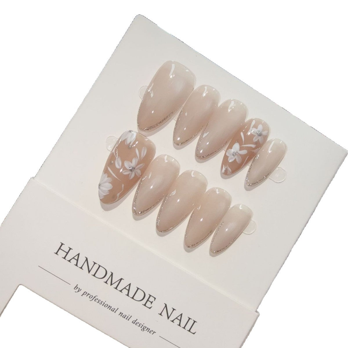 365nails: "Whispering Bloom" – 3D Floral Handmade Almond Nails – Image 3