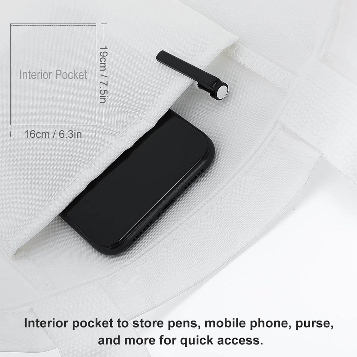 Canvas Material Tote Bags with Interior Pocket