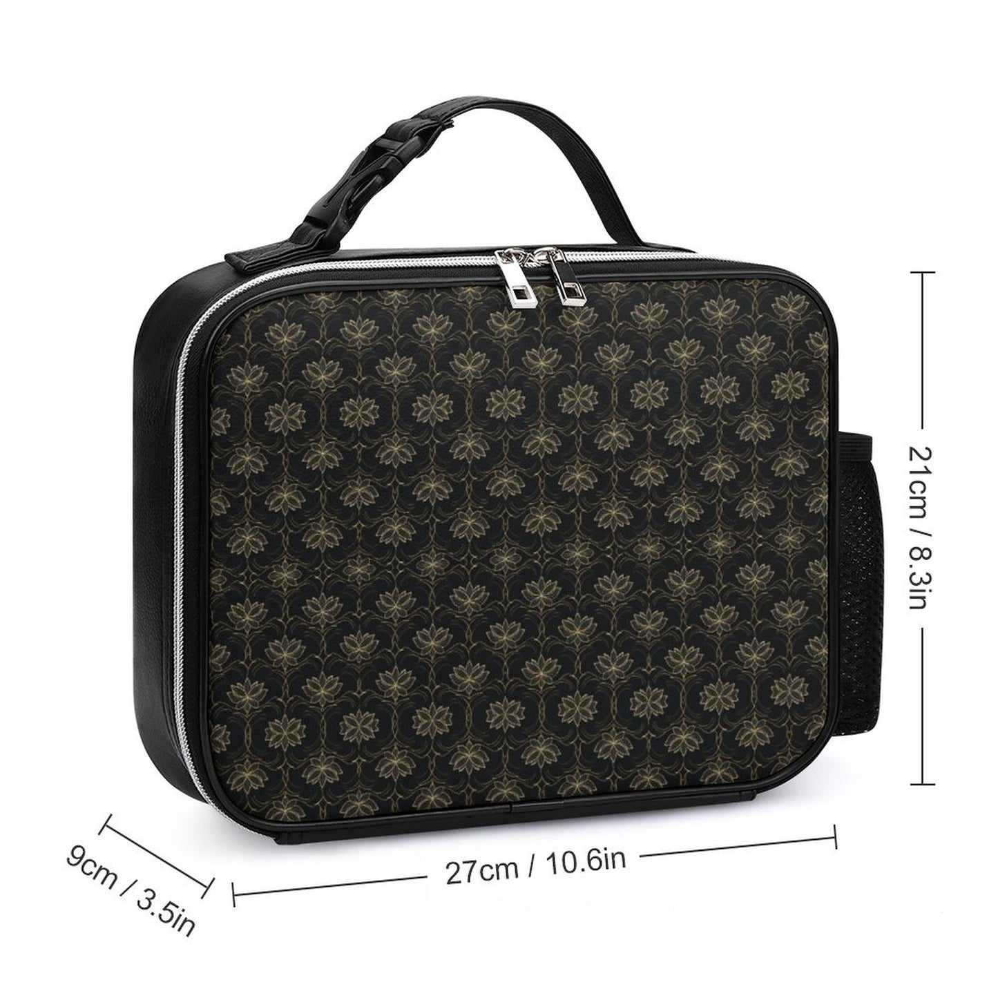 PU Leak-proof Lunch Bag with Detachable Buckled Handle