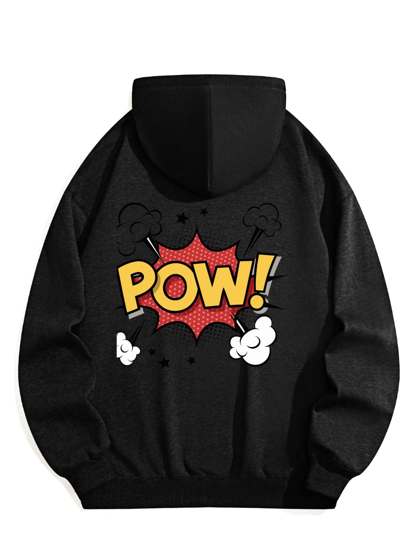Cotton Hooded Sweatshirt with Drawstring-Pullover Shirts