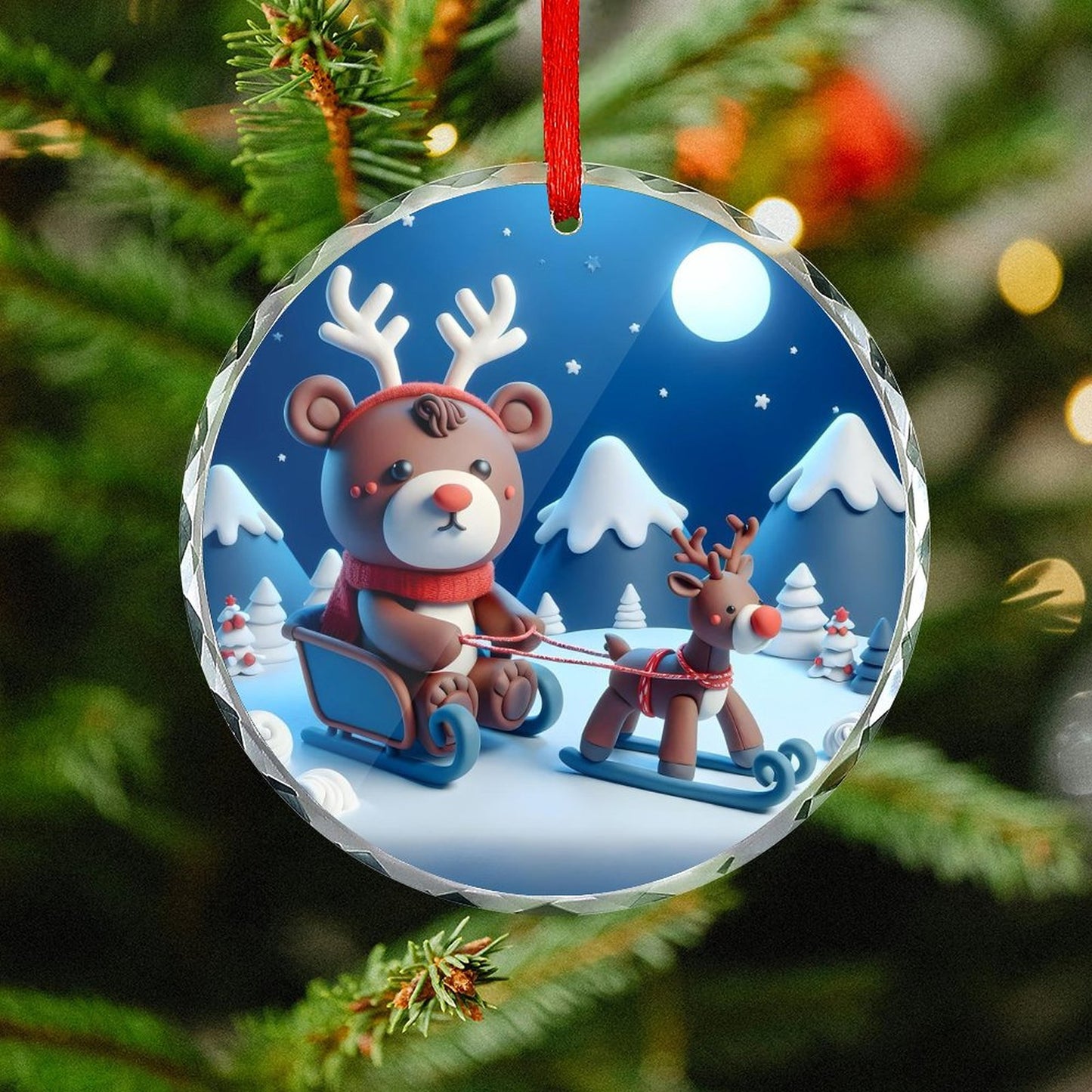 Glass Circular Ornament Pendant