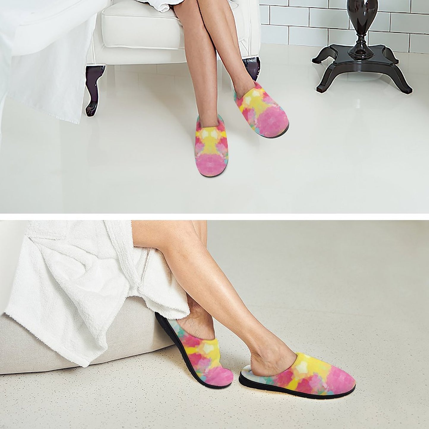 Custom Women's Cotton Slippers for Indoor Wear (All-Over Printing)