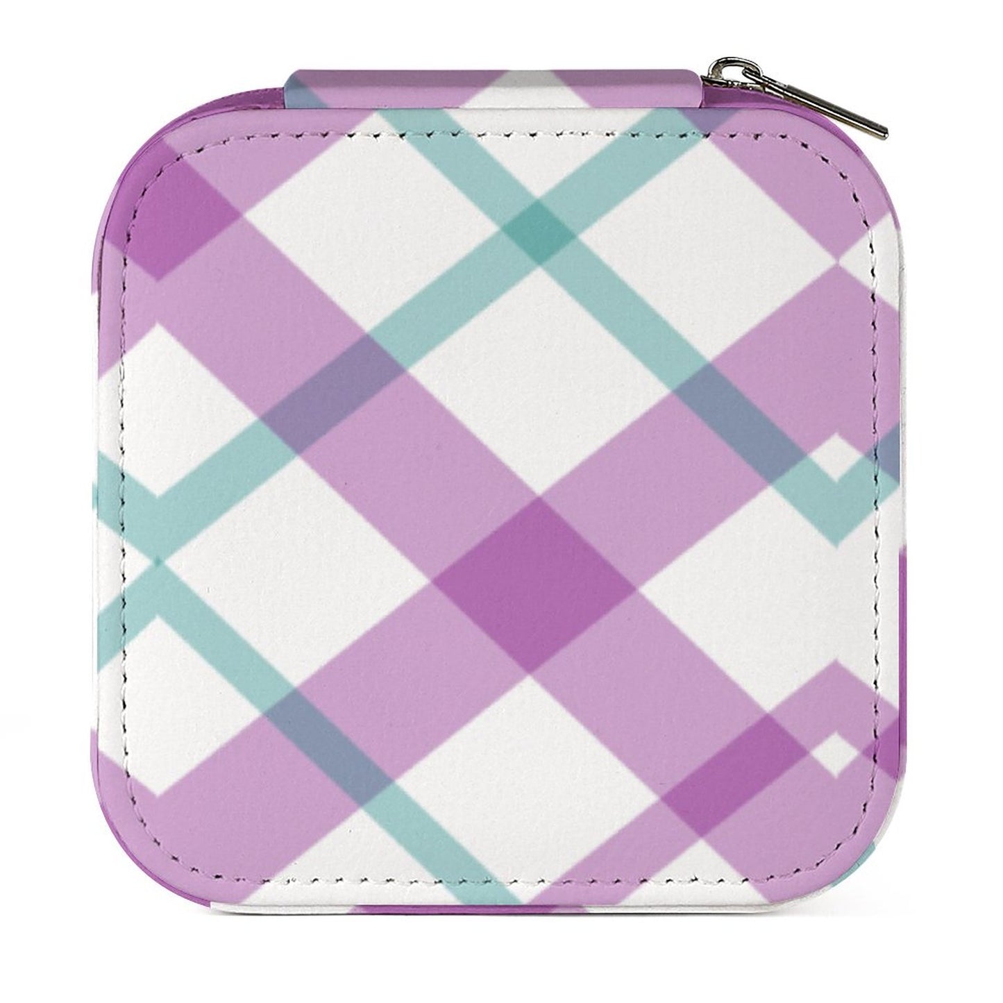 Box Organizer for Jewelry Purple plaid
