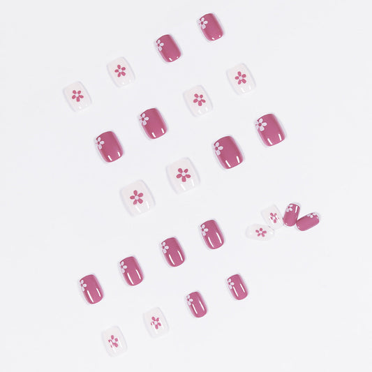 Roland Purple Flower Wear Nail Art Finished Fake Nail Nail Patch Nail Patch Soft Nail Removable Nail Patch 365nails – Image 2