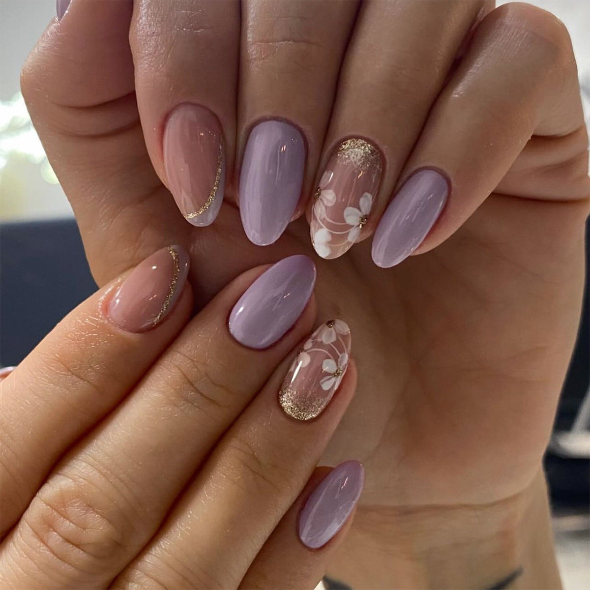 French Minimalist Nude Pink Almond Short Press On Nails