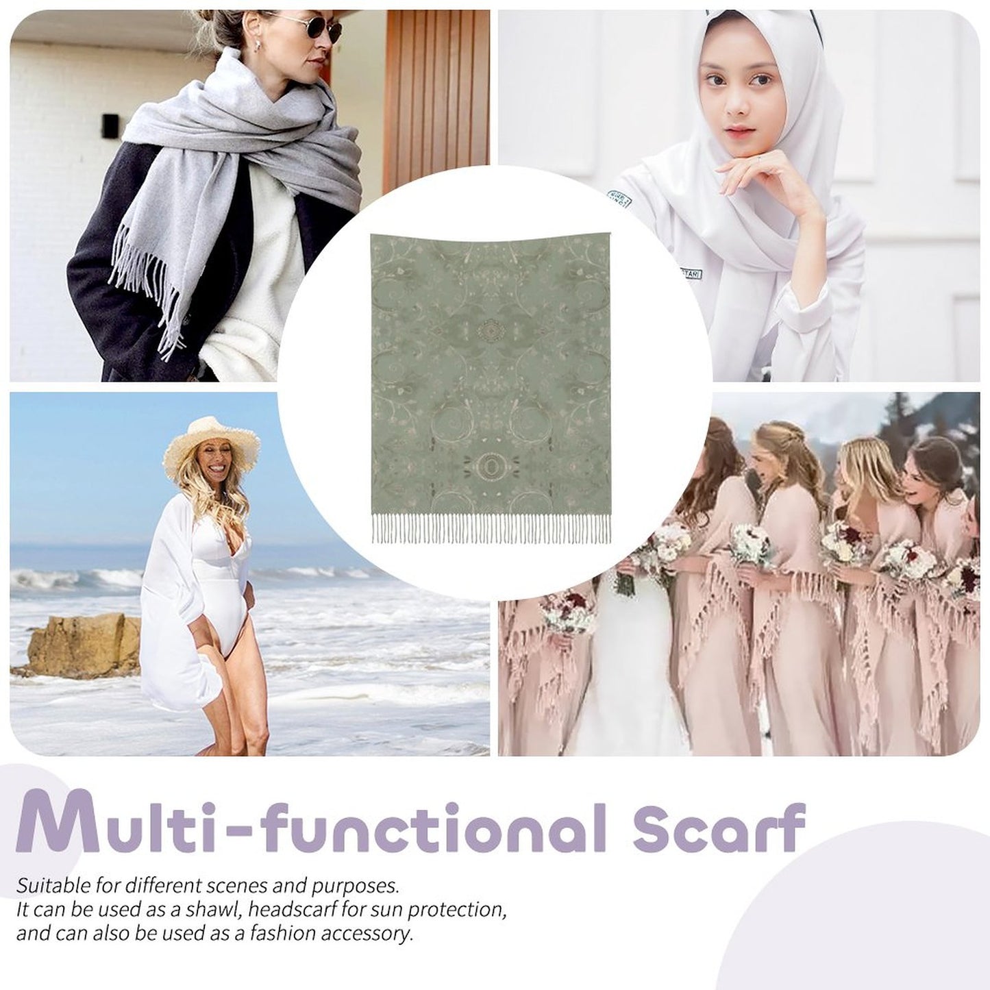 Cashmere-like Tassel Scarf