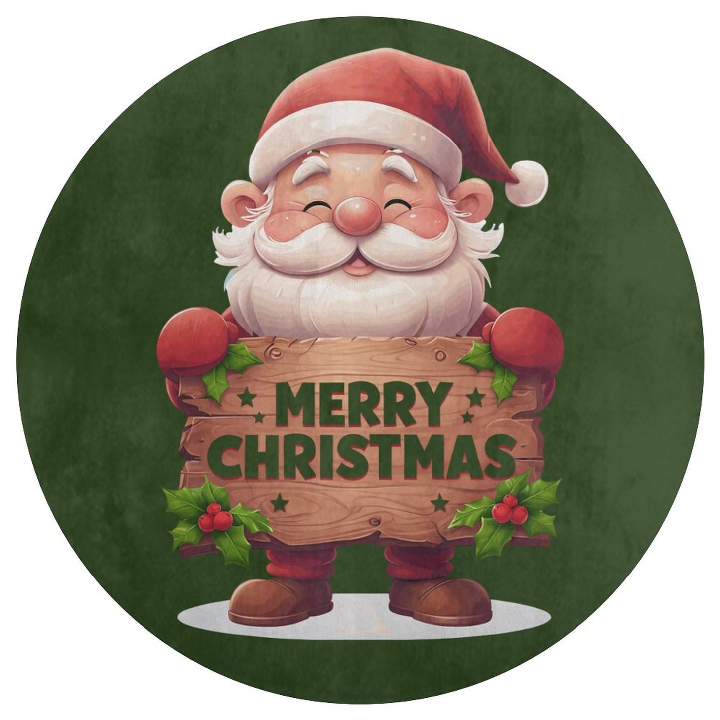 Round Coral Velvet Warm Floor Mat