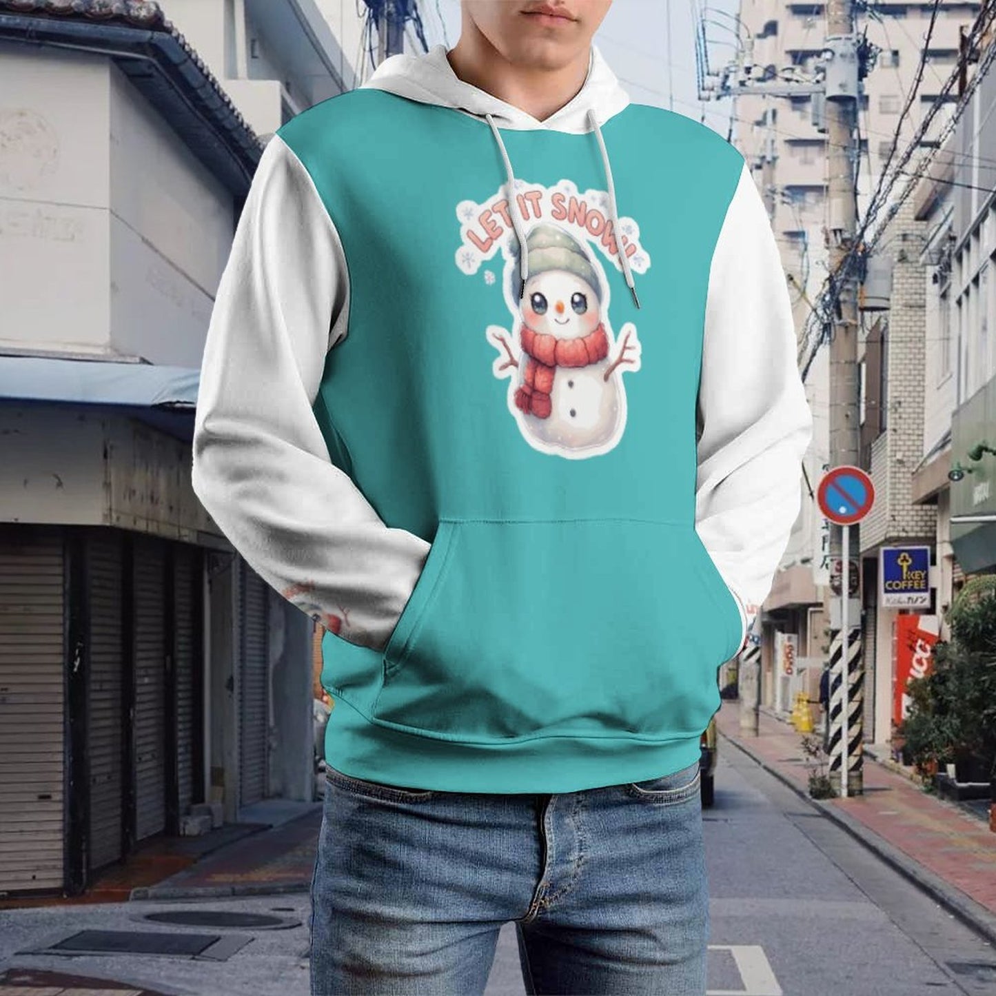 Let it Snow  Hoodie with Double-layer Cap