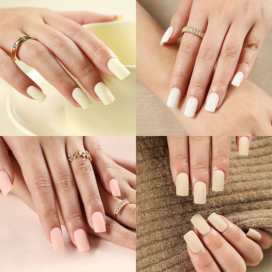 Press on nails wholesale solid color matte rectangular nail Press on nails piece Finished product Press on nails 365nails