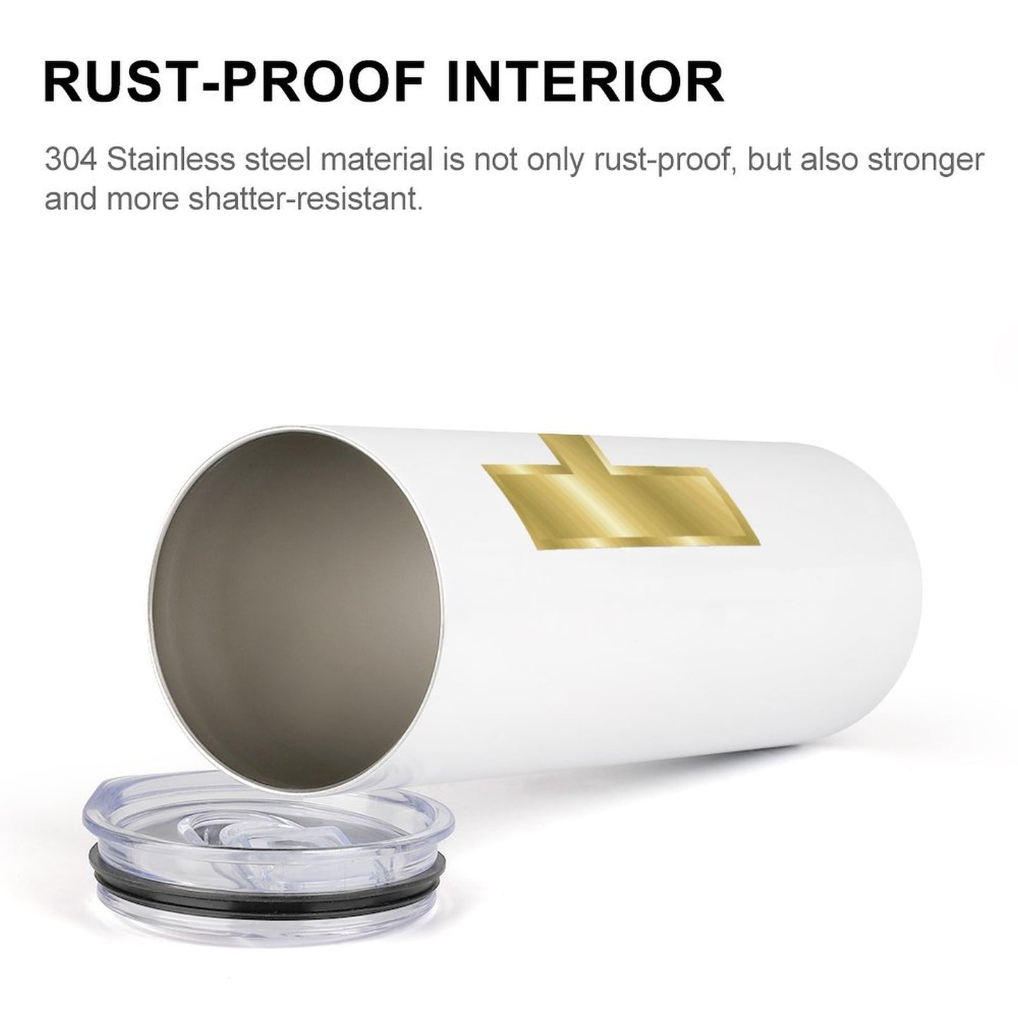 20oz Skinny Stainless Steel Straight Cup-With Lid