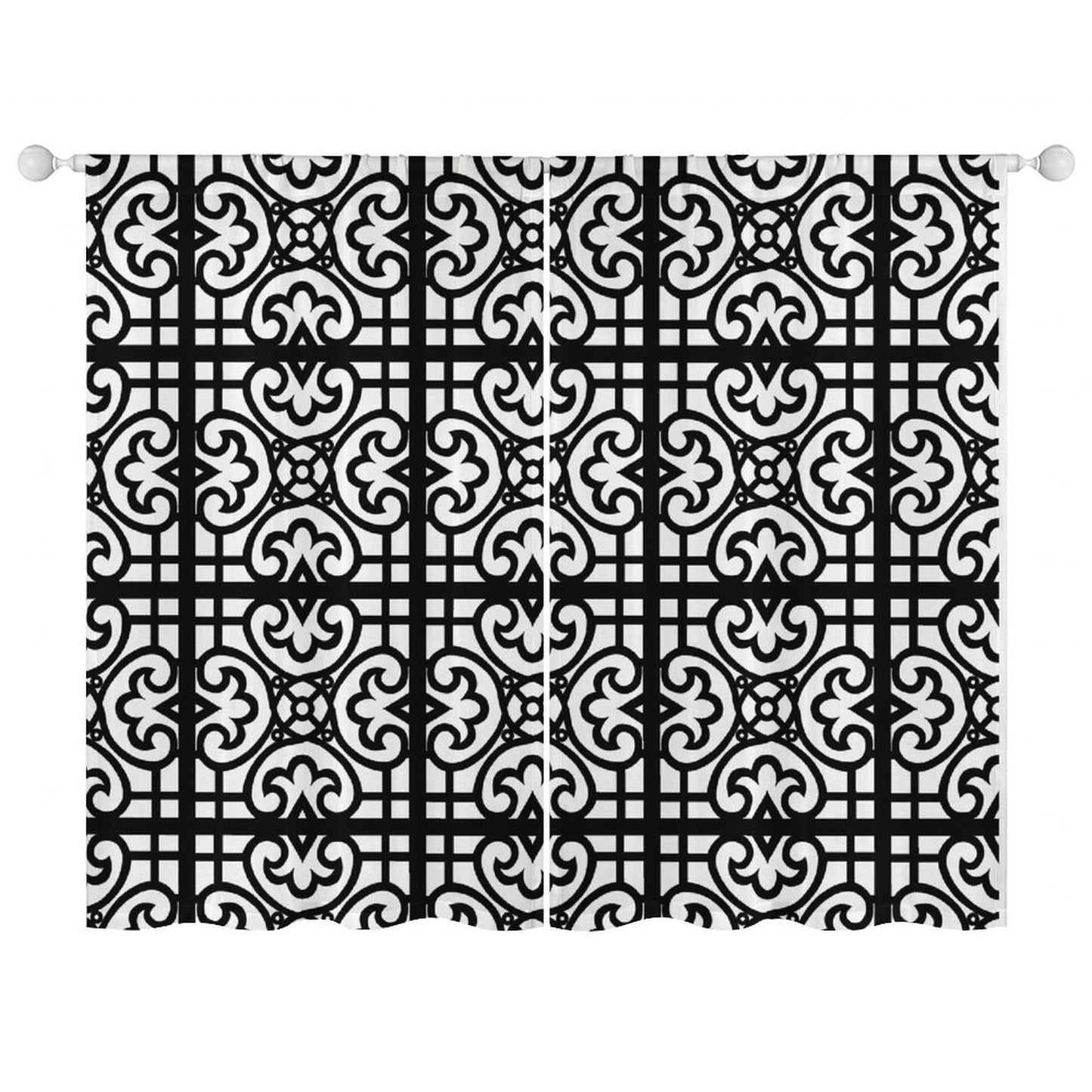 Sheer Curtain Black and White