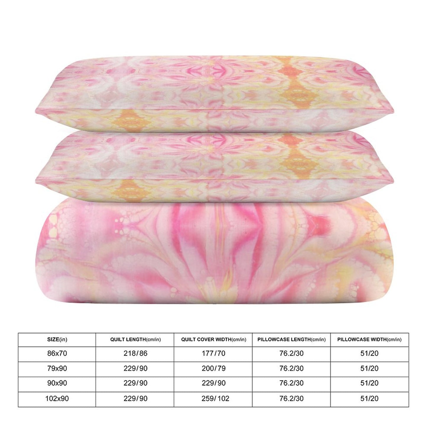 3-Piece Bedding Set-86"×70"/ 218×177cm (Dual-sidede Printing)