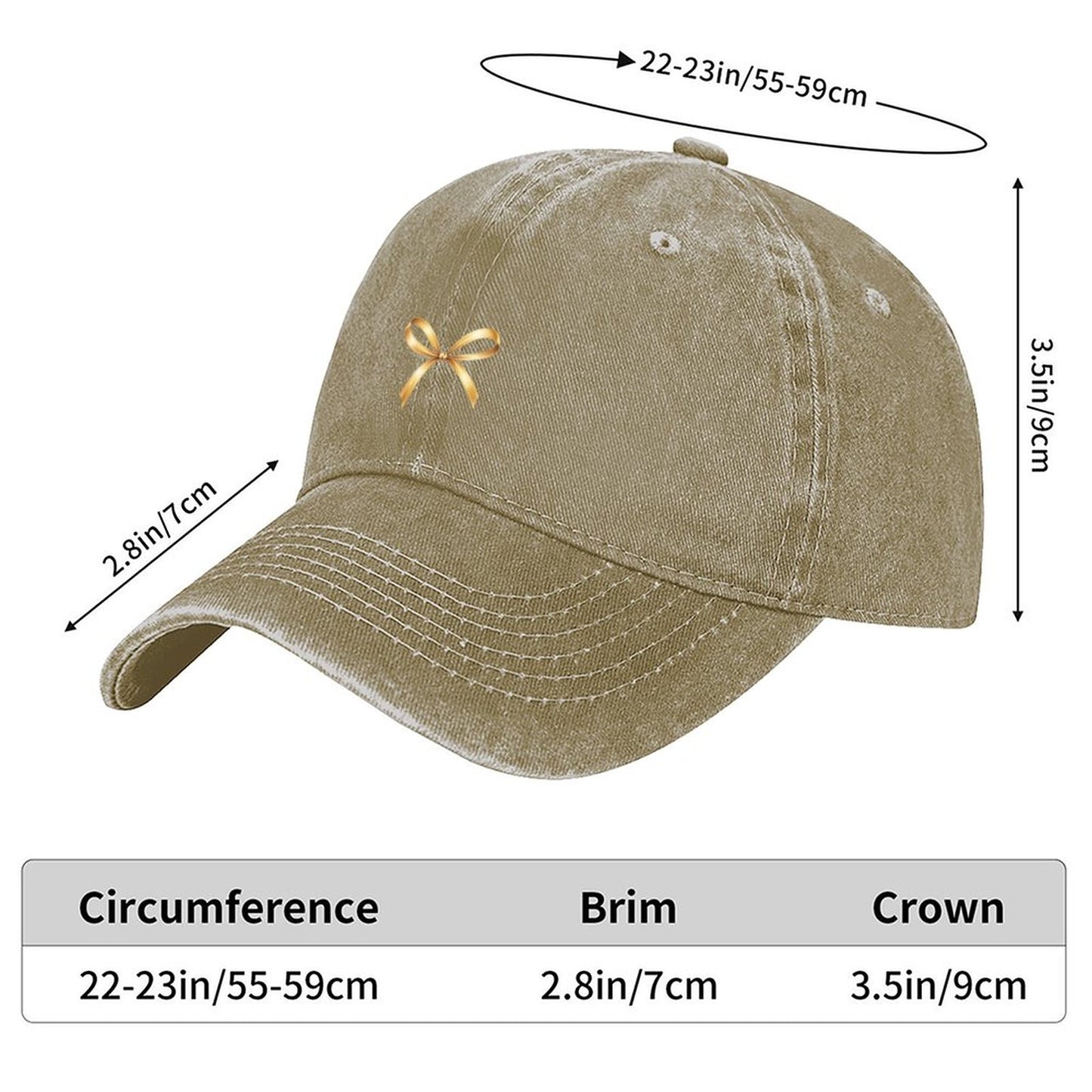 Cotton Vintage Washed Denim Baseball Cap (Front Printing)