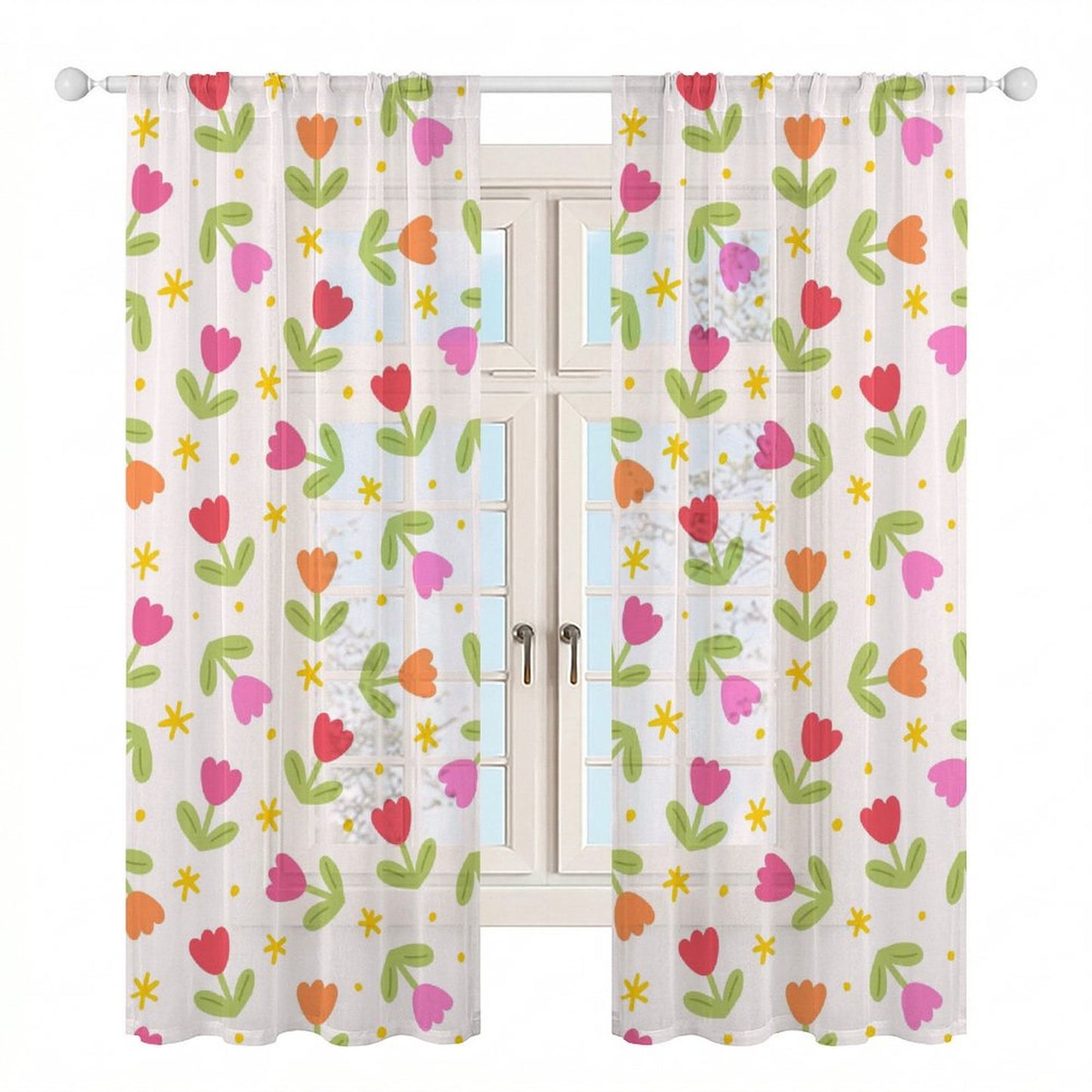 Sheer Curtain Tulips